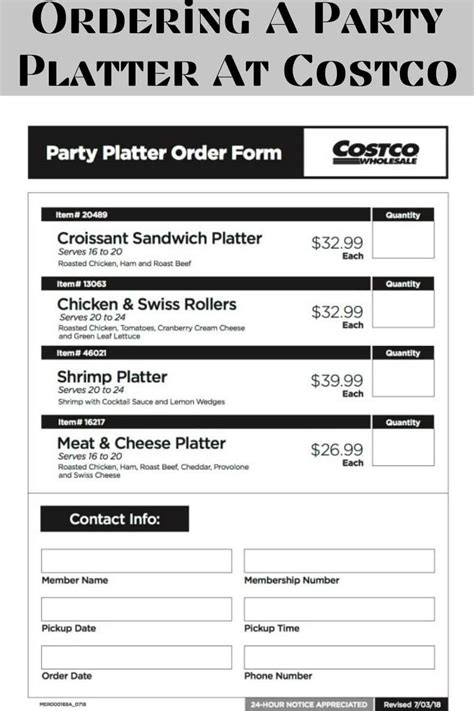 Costco Catering Menu Prices And Food Trays