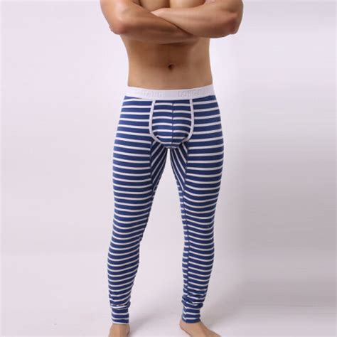 Mens Sexy Long Johns Underwear Men Cotton Bulge Penis Pouch Leggings Man Home Tights Trousers