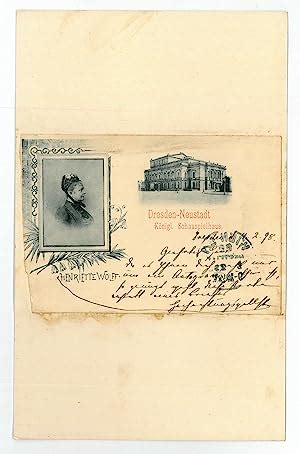 Eigenh Postkarte Mit U Von Wolff Henriette Schauspielerin