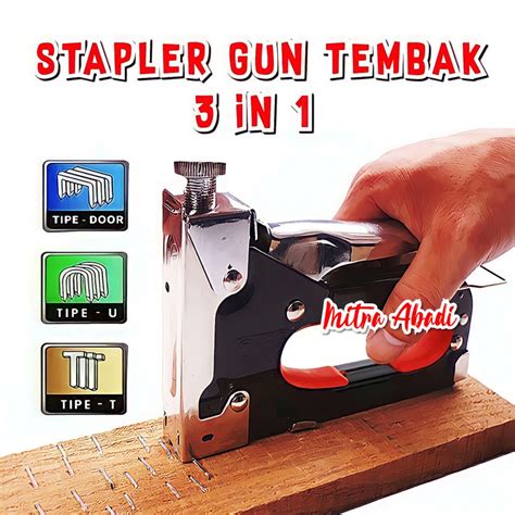 Jual Staples Stapler Gun Tacker Tembak 3 IN 1 SERBAGUNA Shopee