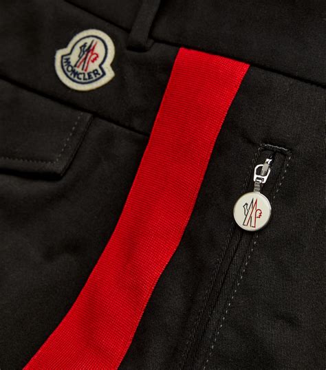 Mens Moncler Black Cotton Side Stripe Trousers Harrods CountryCode