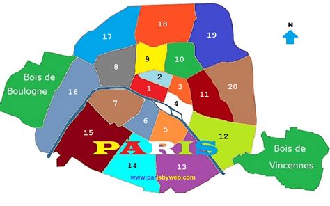 Map Of Paris Districts With Names