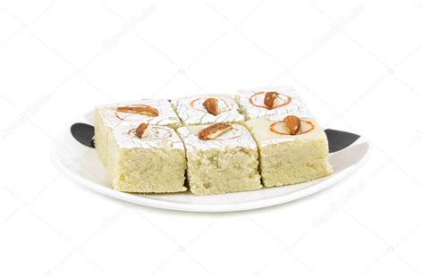 Alimento Dulce Indio Badam Barfi Tambi N Conocido Como Mithai Barfee