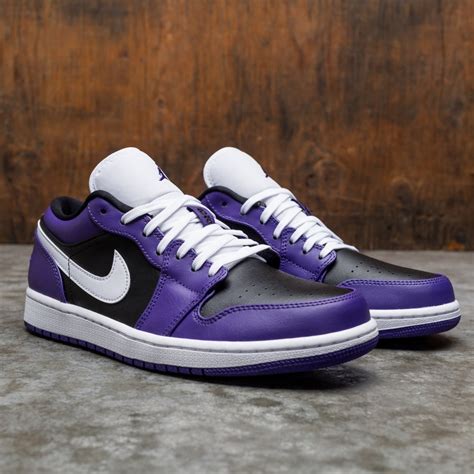 Jordan Men Air Jordan 1 Low Court Purple White Black