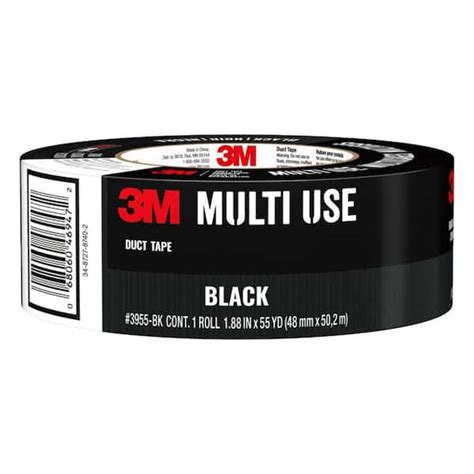 3m 188 In X 55 Yds Black Duct Tape 3955 Bk The Home Depot