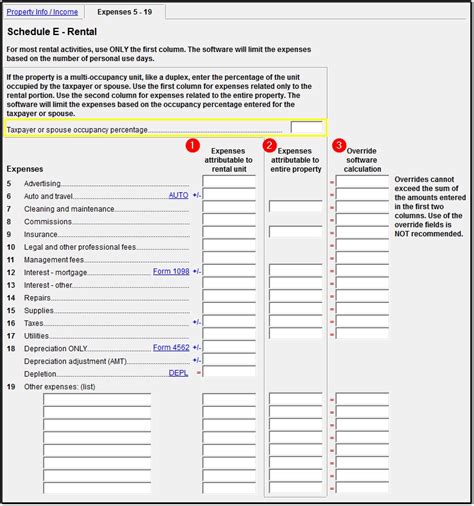 Printable Schedule E Tax Form Printable Forms Free Online