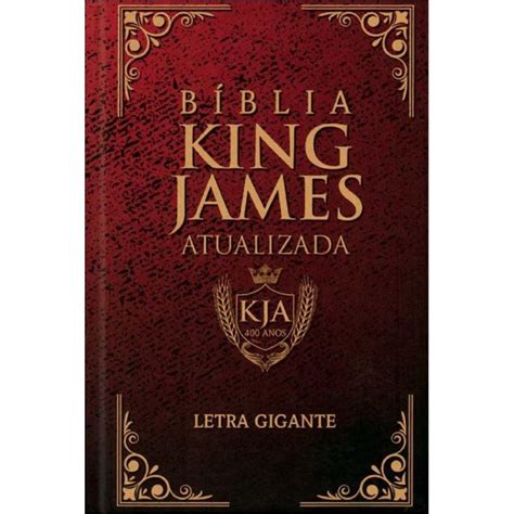 Bíblia king james atualizada letra gigante capa dura moldura vermelha