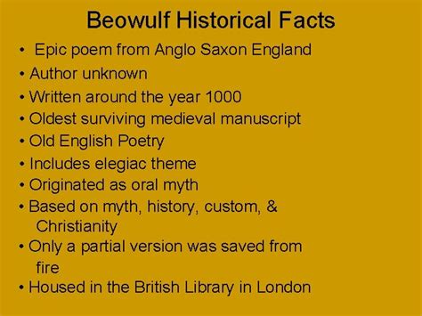 Beowulf Historical Facts Epic Poem From Anglo Saxon