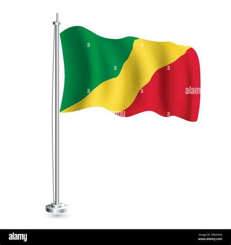 Republic Of The Congo Flag Isolated Realistic Wave Flag Of Republic Of