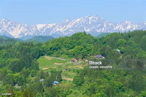 Northern Alps And Village In Nagano Japan Stock Photo Download Image