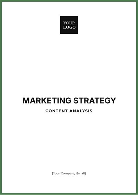 Free Marketing Strategy Content Analysis Template - Edit Online ...