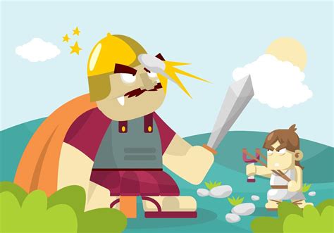 David And Goliath Illustration 150984 Vector Art At Vecteezy