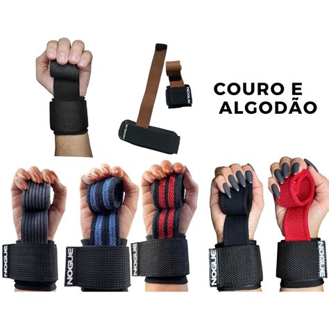 Munhequeira Strap Fita de couro Para Musculação Profissional