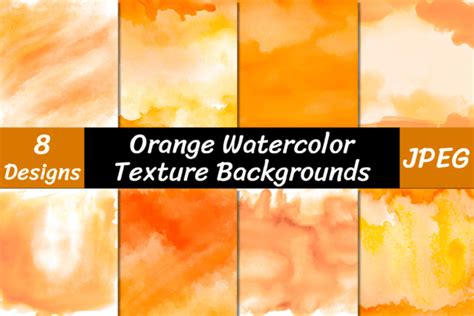 Orange Watercolor Texture Backgrounds Graphic by VYCstore · Creative Fabrica