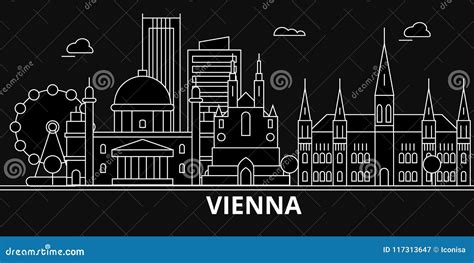 Vienna Silhouette Skyline Austria Vienna Vector City Austrian