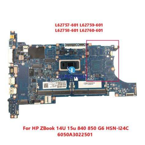 For Hp Zbook 14u 15u 840 850 G6 Hsn I24c Laptop Motherboard Ebay