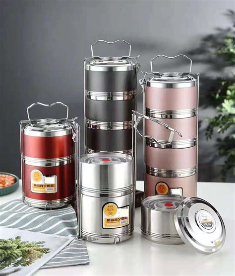 Thermal Vacuum 304 Stainless Steel Lunch Box Multilayer Insulated Food