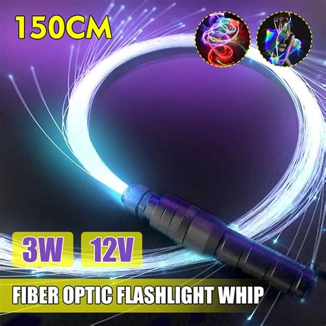 Rgb Multi Mode Lanterna Super Bright LED Chicote de fibra ótica 150CM