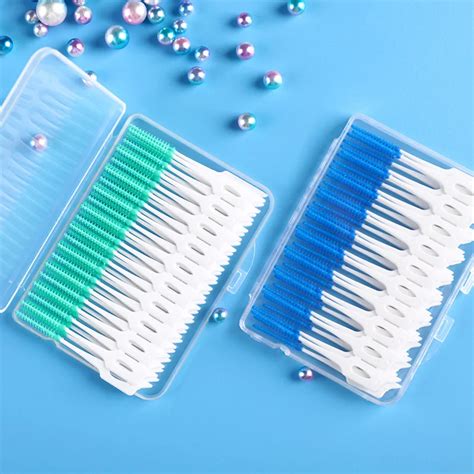 Interdental Escovas De Silicone Rosca Escova De Palitos Dent Rios