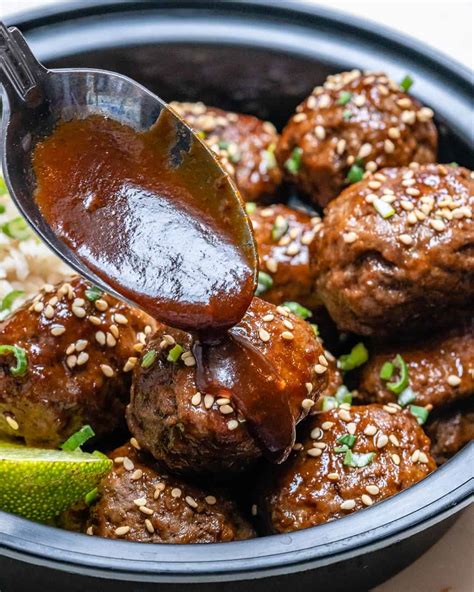 Asian Honey Sriracha Meatballs Recipe Healthy Fitness Meals