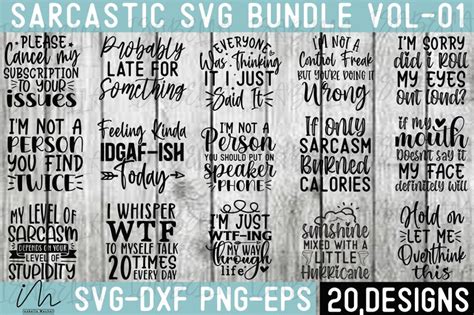 Sarcastic Svg Bundle Sassy Svg Funny Quotes Svg Sarcasm Etsy