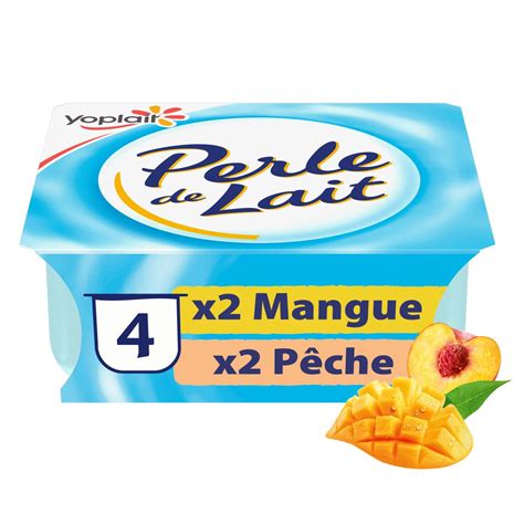 Livraison à domicile Promotion Perle de lait Yaourt Mangue Pêche 4x125g