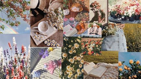 Spring Aesthetic Collage Wallpaper Sfondi Vintage Sfondi Per