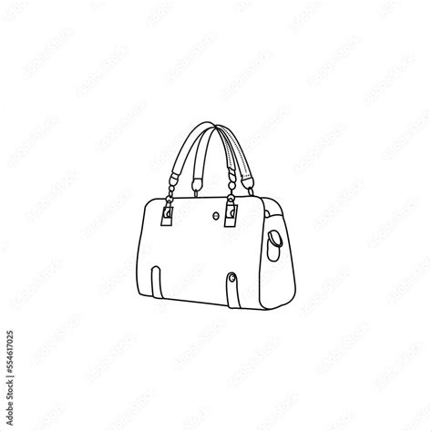 Women Fashion Handbags Collection Vector Sketch Illustration Line Art