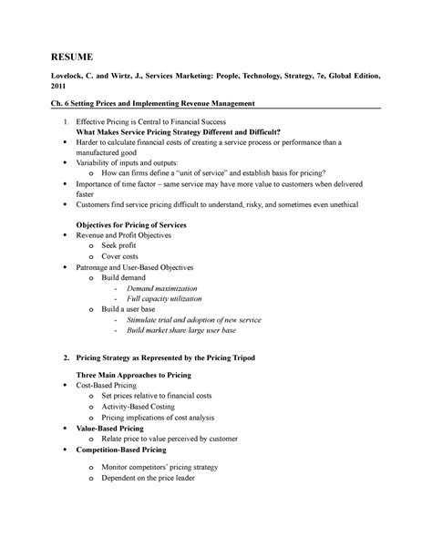 Resume Services Marketing People Technology Strategy Chapter 6