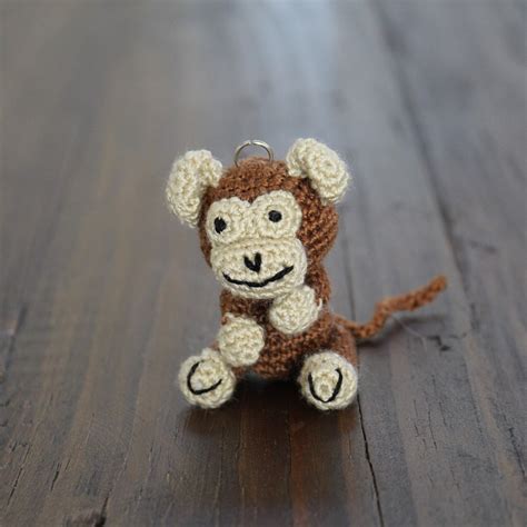 Crochet keychain - Monkey Amigurumi Keyring- Little Monkey Keychain - Handmade Cute Monkey Gift