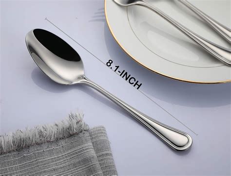 Dinner Spoons Set Of 12 Stainless Steel Heavy 8 1 Inch Flatware