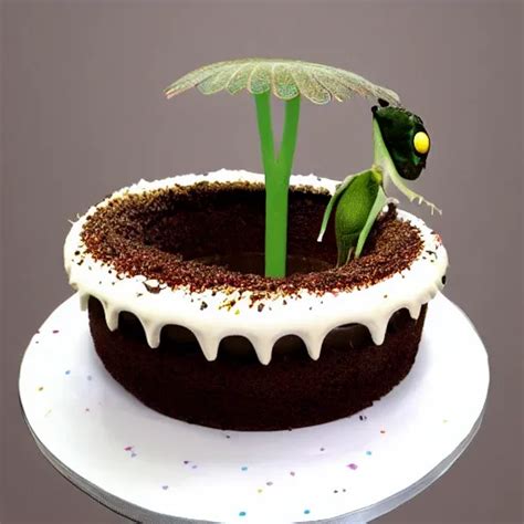 A Venus Fly Trap Eating Cake Stable Diffusion