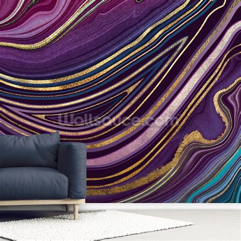 Purple Stripe Wall Mural | Wallsauce UK