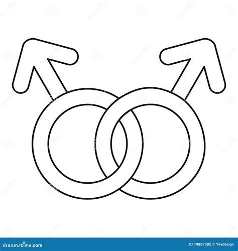 Gay Love Sign Icon Outline Style Stock Vector Illustration Of Icon