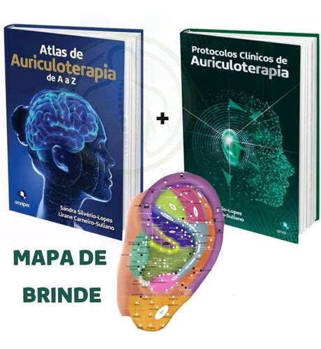 Kit Livros Atlas E Protocolos Auriculoterapia Mapa Brinde Frete Gr Tis