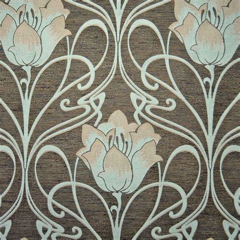 Art Deco Art Nouveau Curtain And Upholstery Fabric Art Nouveau Teal