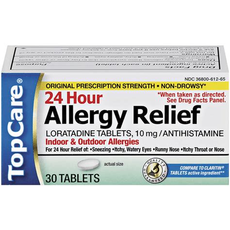 Topcare Allergy Relief Original Prescription Strength 10 Mg Tablets