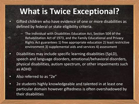 Mental Health And Learning Strategies For Twice Exceptional 2e Children Ppt