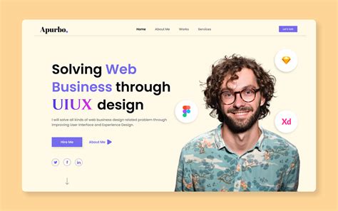 Uiux Designer S Portfolio Header Or Hero Section On Behance