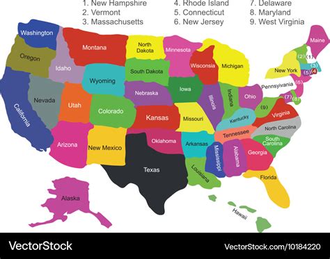 United States Map Royalty Free Vector Image VectorStock