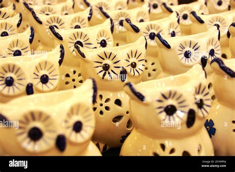 Ceramic Owl Figurines Stock Photo - Alamy