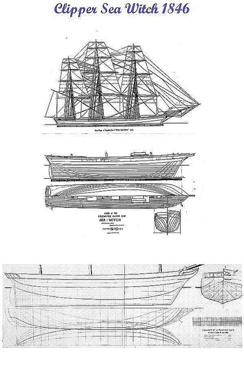 Clipper Sea Witch 1846 ship model plans Best Ship Models