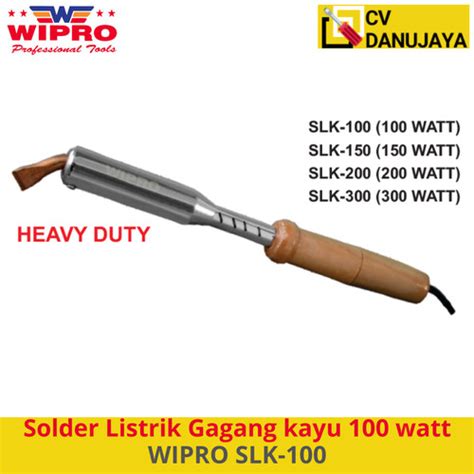 Jual Solder Listrik Bengkok Gagang Kayu Watt Heavy Dutty Wipro Slk