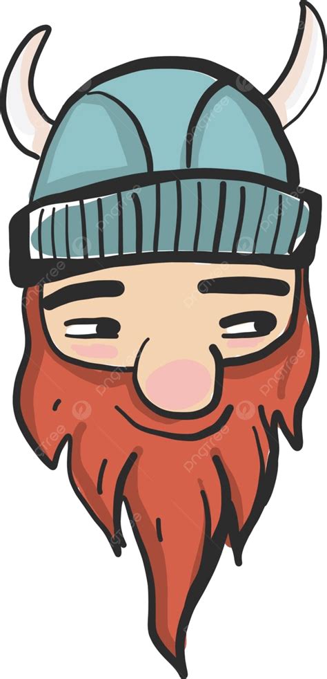 Bearded Viking Illustration In Vector Format On A White Background