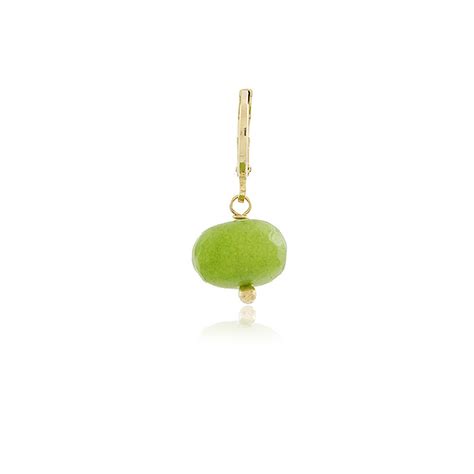 NARA DESIGN SEMIJOIAS Colar Boldness Rondel Pingente Jade Limao Bh