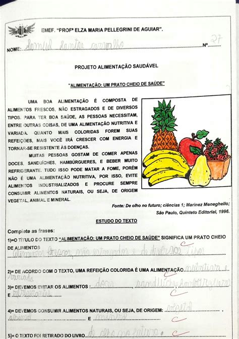 Texto Sobre Alimenta O Saudavel Interpreta O Revoeduca