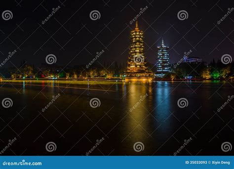 Night view at Guilin stock image. Image of tracks, night - 35033093