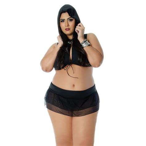 Mini Fantasia Bandida Plus Size Sapeka Lingerie Sex Shop Flower Love