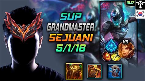 천상계 서폿 세주아니 템트리 룬 태불방 빙결 GrandMaster Sejuani Support vs Leona 롤 KR