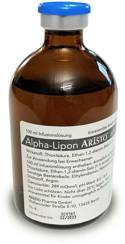 Alpha Lipon Aristo 600 mg 10 X 100 ml Infusionslösung kaufen